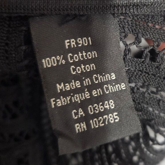 Black Eyelete Lace Gothy Romantic Over Bust Corset Blouse Sheer Fitted Top S/M - Picture 2 of 6